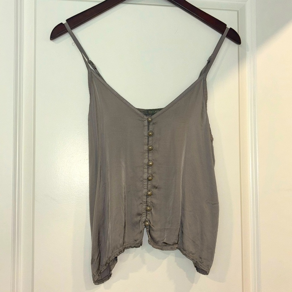 Tank top with pear buttons down the middle